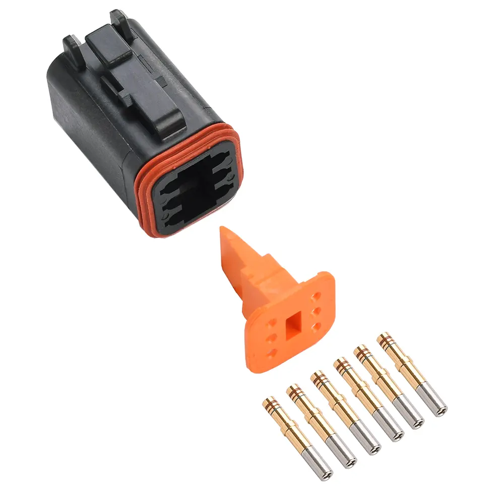 DT 6 Way Plug Kit Solid Gold Black