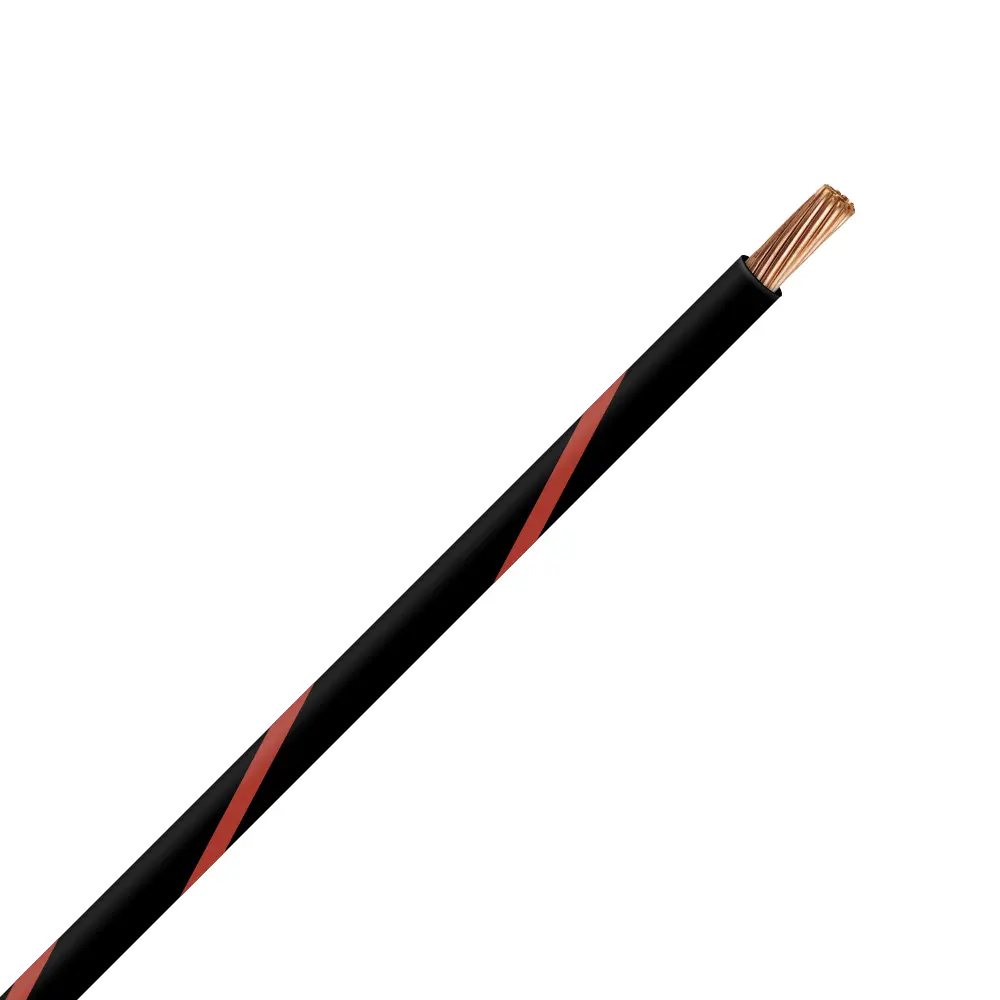 TXL 22 BLACK/RED STRIPED WIRE