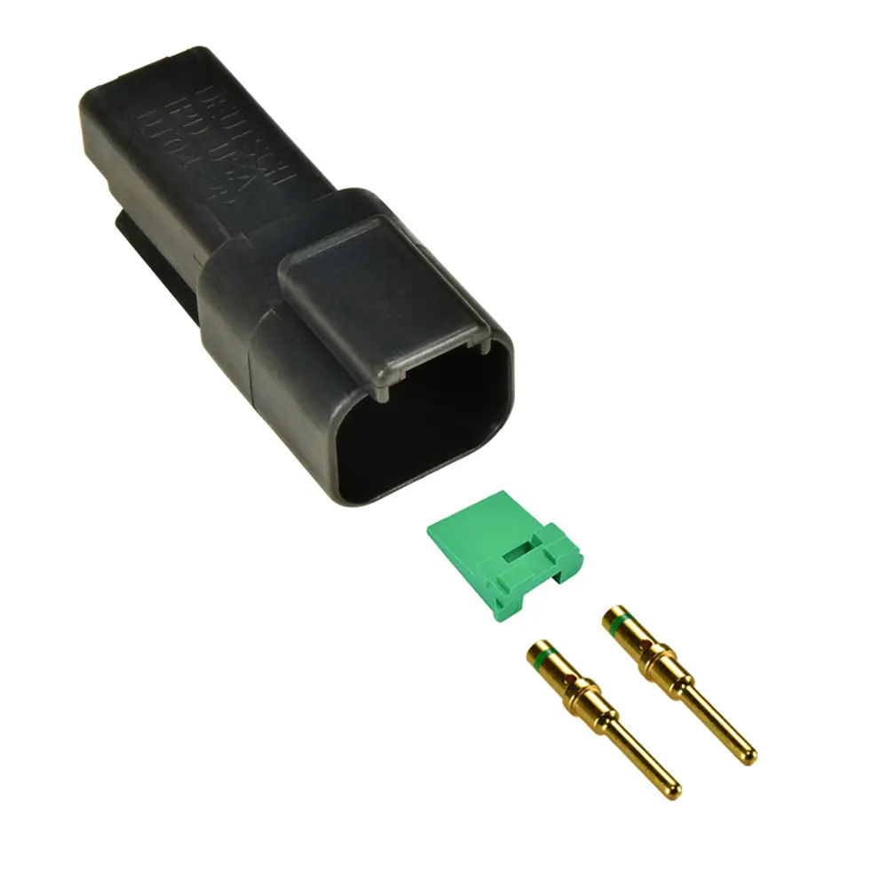 Deutsch DT 2 Way Receptacle Kit Solid Gold 16-14 Black