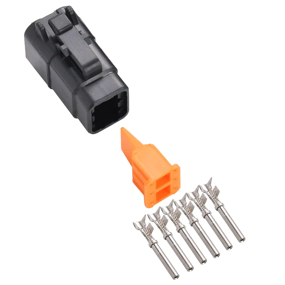 DTM 6 Way Plug Kit Nickle Stamped Black