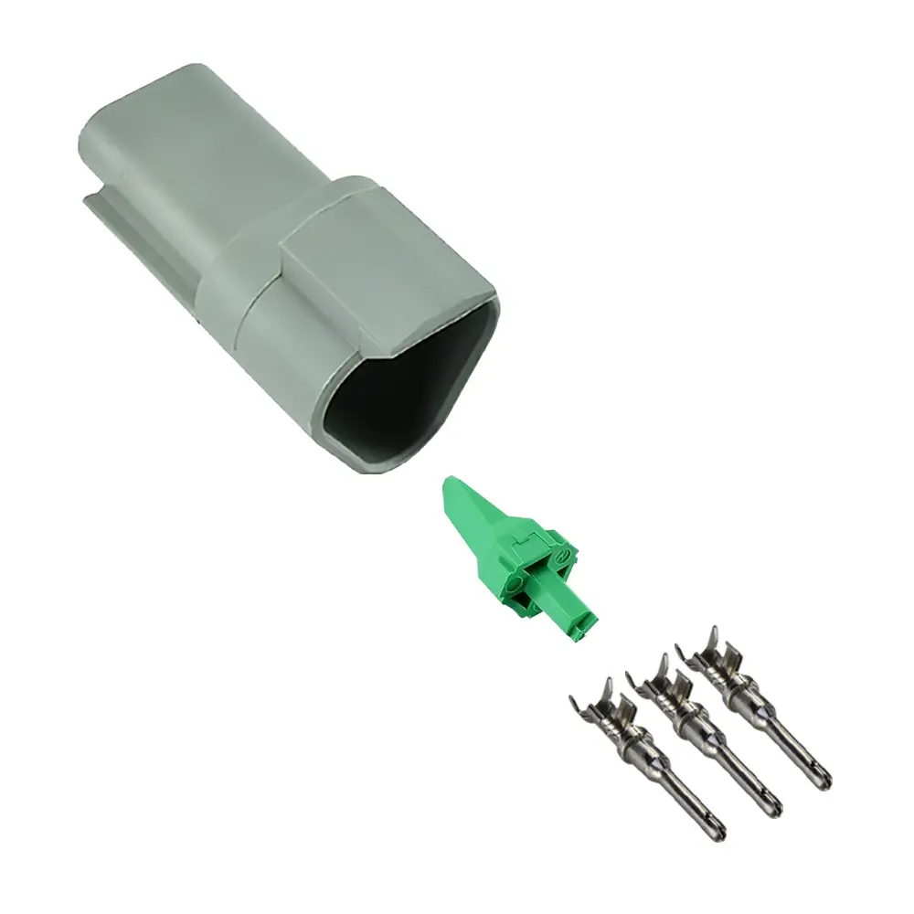DT 3 Pin Receptacle Kit Stamped Nickle