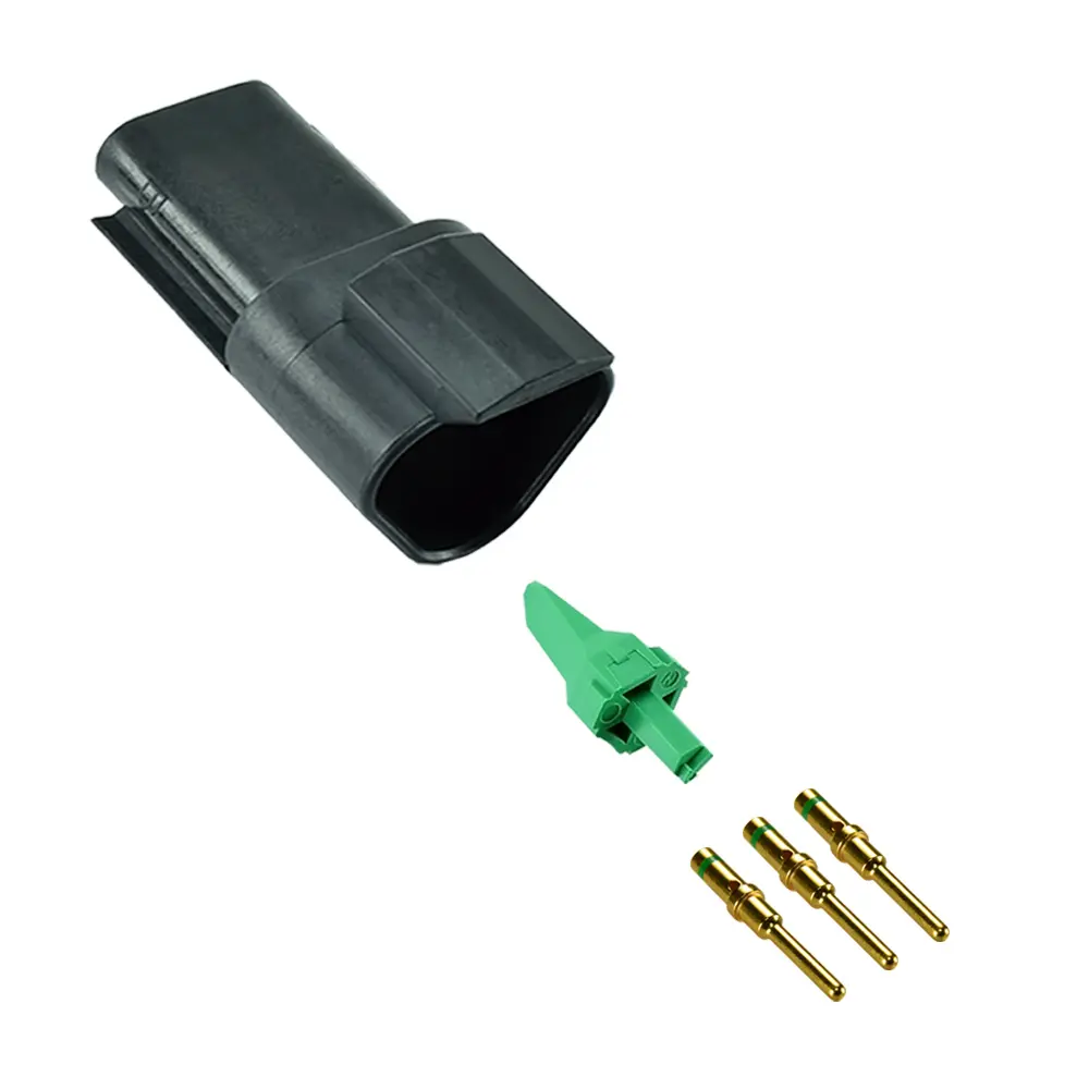 DT 3 Pin Receptacle Kit Gold 16-14 Black