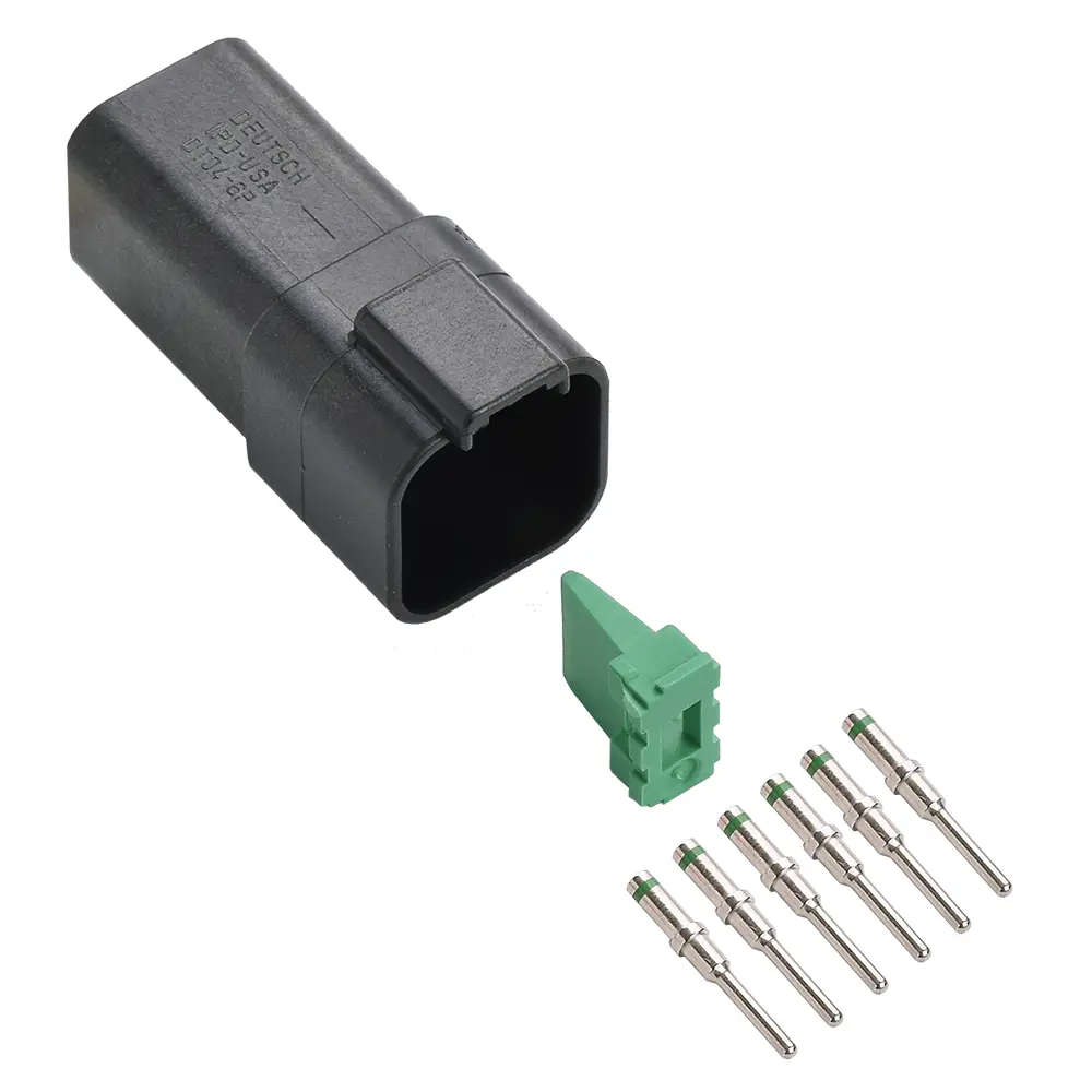 DT 6 WayReceptacle Kit Solid Nickle 16-14 Black