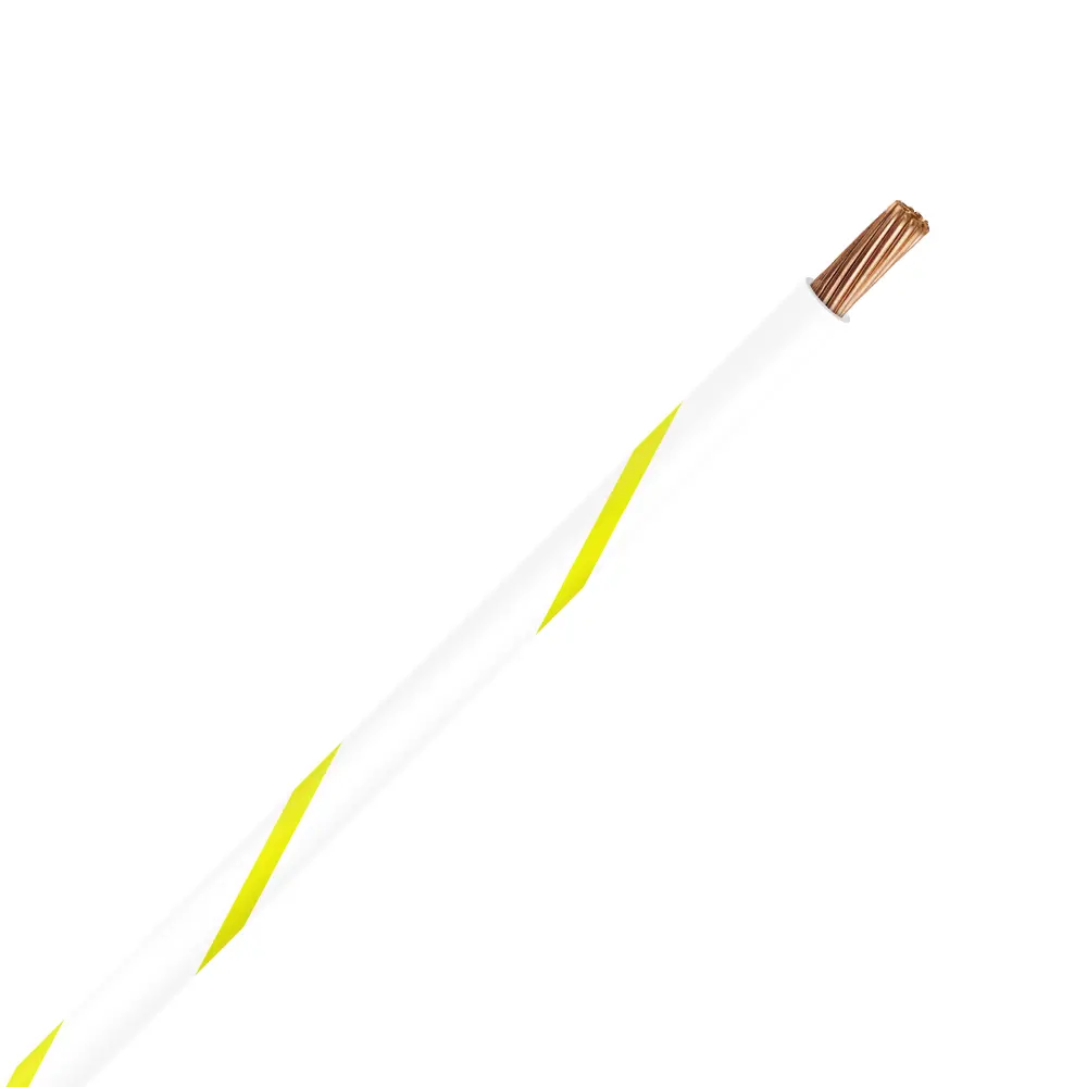 TXL 18 WHITE/YELLOW STRIPED WIRE