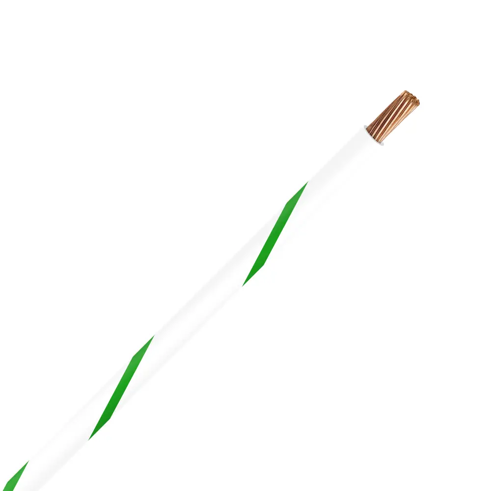 TXL 18 WHITE/GREEN STRIPED WIRE