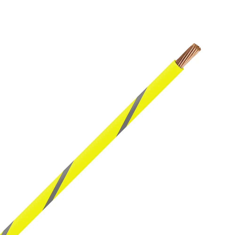 TXL 18 YELLOW/GRAY STRIPED WIRE