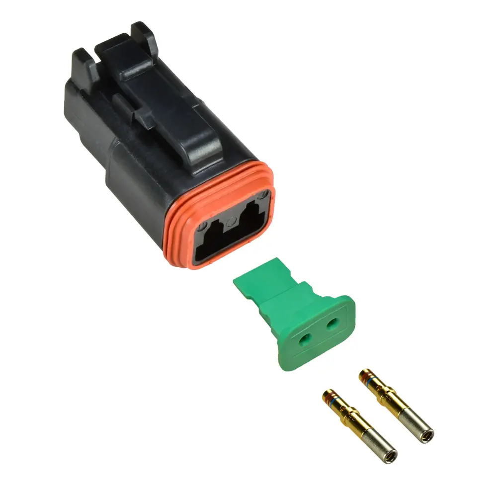 Deutsch DT 2 Way Plug Kit Solid Gold Black