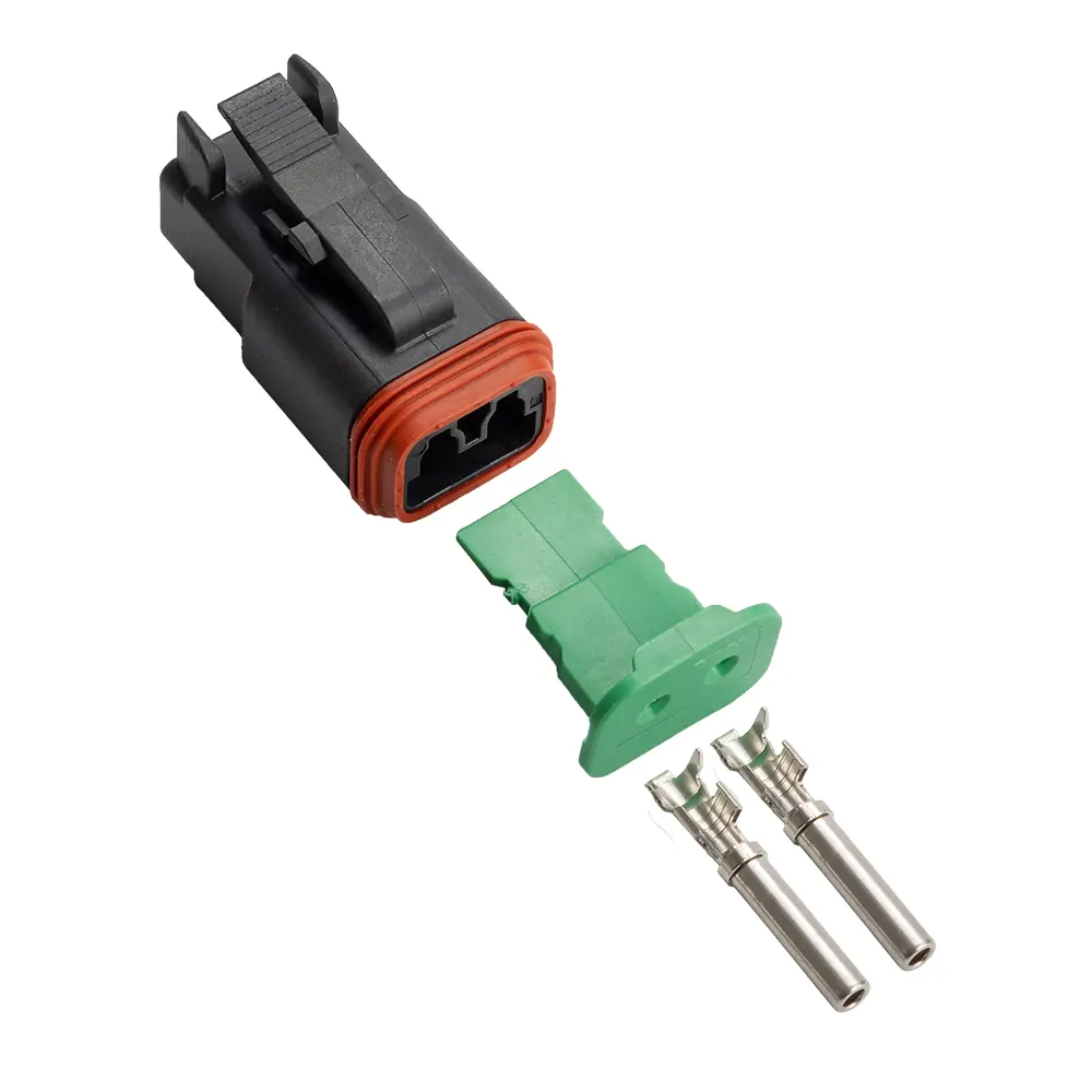 Deutsch DT 2 Way Plug Kit Stamped Nickle Black