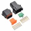 DT 8 Pin Conn Kit Solid Gold Black