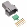 DT 8 Pin Receptacle Conn Solid Gold 16-14