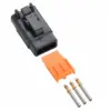 DTM 3 Way Plug Kit Gold Solid Black