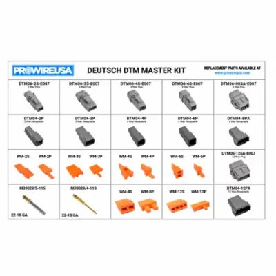 Deutsch DTM Master Connector Kit - Gold Contacts & Steel Box
