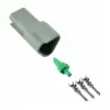 DT 3 Pin Receptacle Kit Stamped Nickle