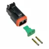 Deutsch DT 2 Way Plug Kit Solid Gold Black