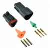 DT 3 Pin Conn Kit Solid Gold 16-14 Black