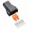DTM 8 Way Receptacle Kit Nickle Solid Black