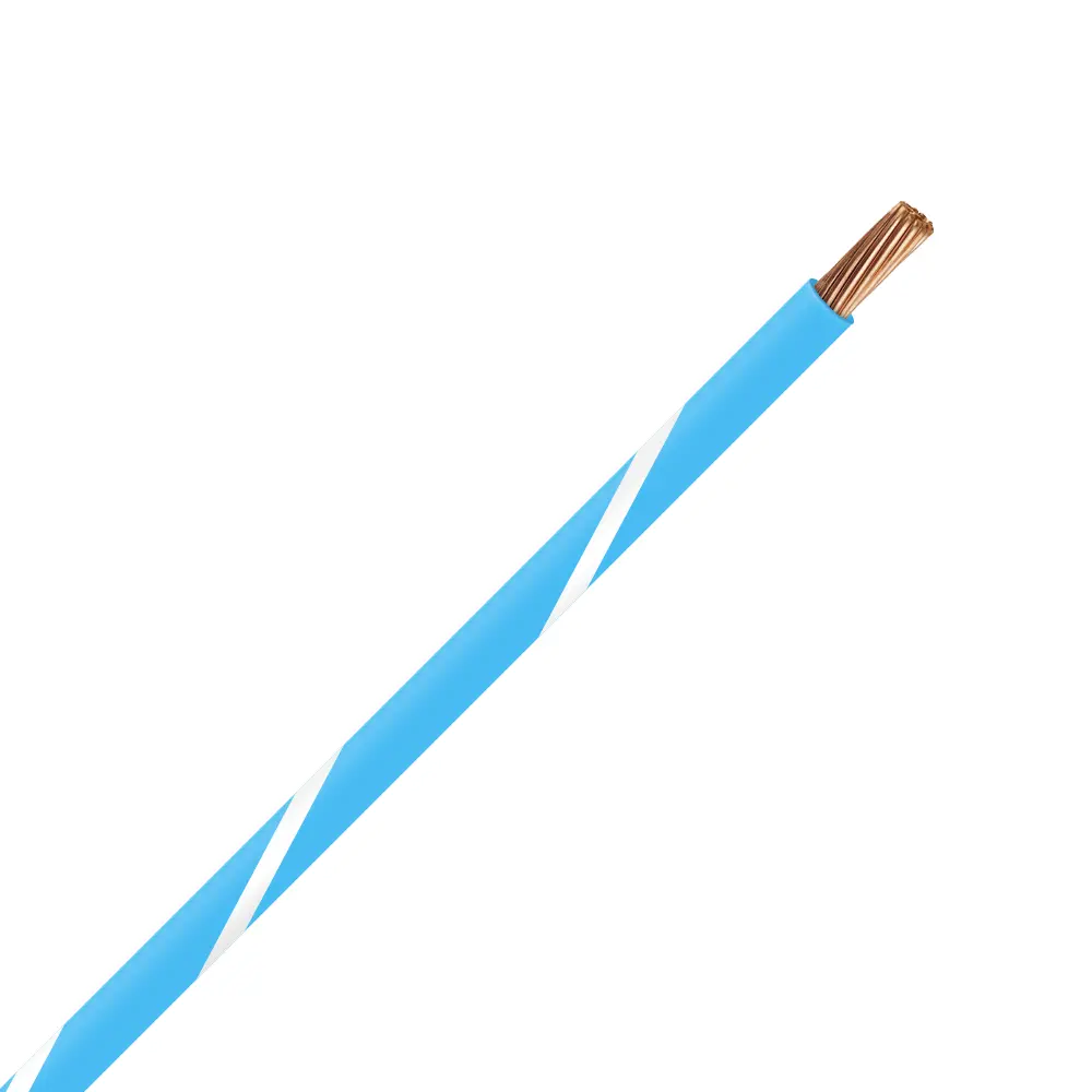 TXL 14 Light Blue/White Striped Wire - TXL-14-LB9
