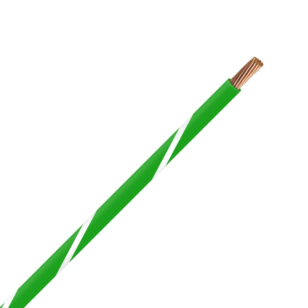TXL 16 Green/White Striped Wire - TXL-16-59