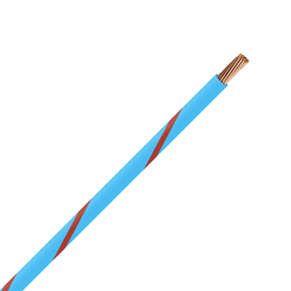 TXL 22 Light Blue/Red Striped Wire - TXL-22-LB2