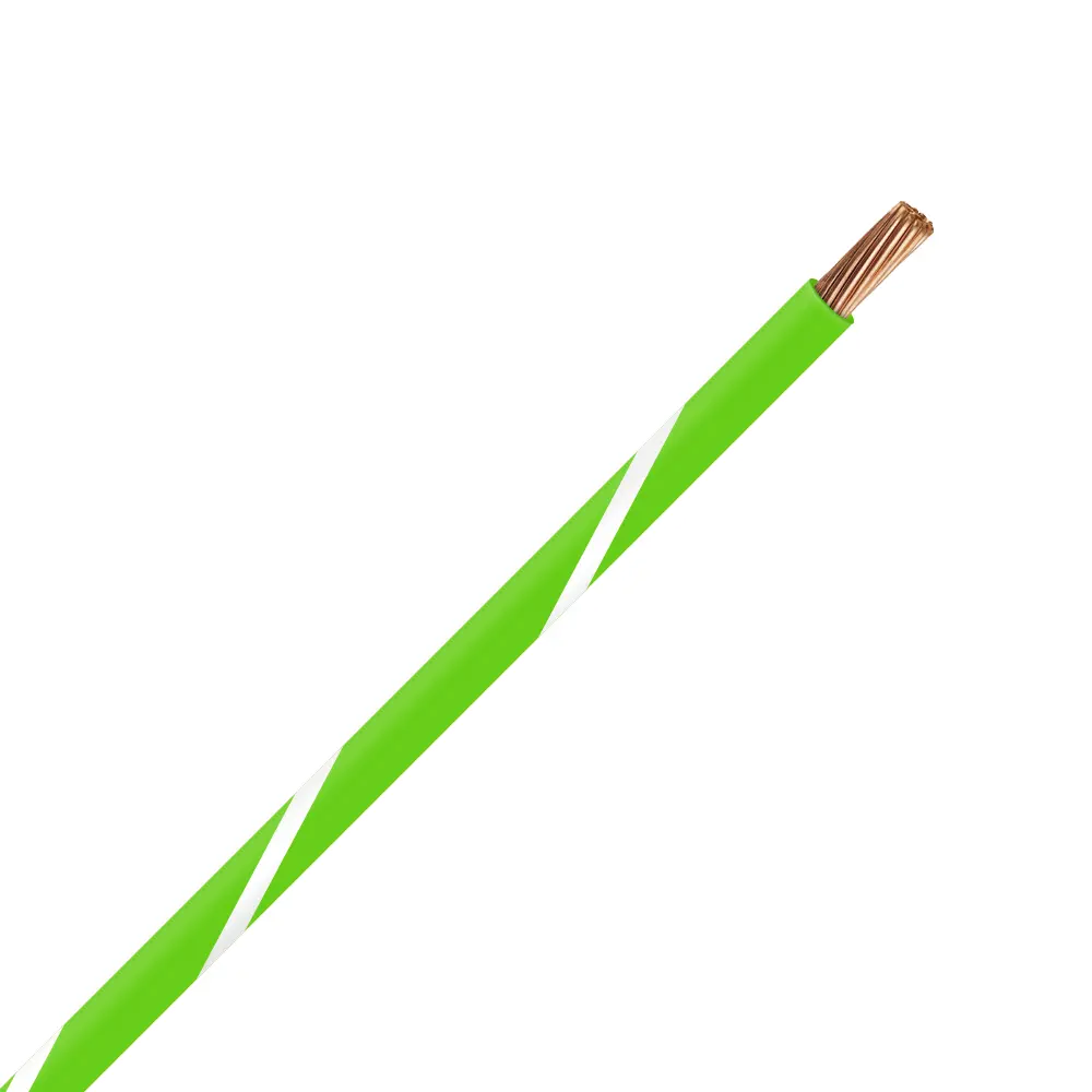 TXL 22 Light Green/White Striped Wire - TXL-22-LG9