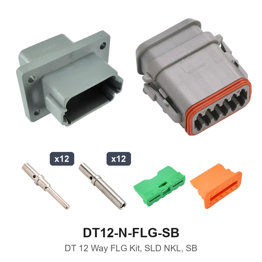 DT 12 Way FLG Kit, SLD NKL, SB - DT12-N-FLG-SB