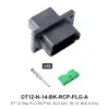 DT 12 Way FLG RCP Kit, SLD NKL 16-14, BLK A-KEY - DT12-N-14-BK-RCP-FLG-A