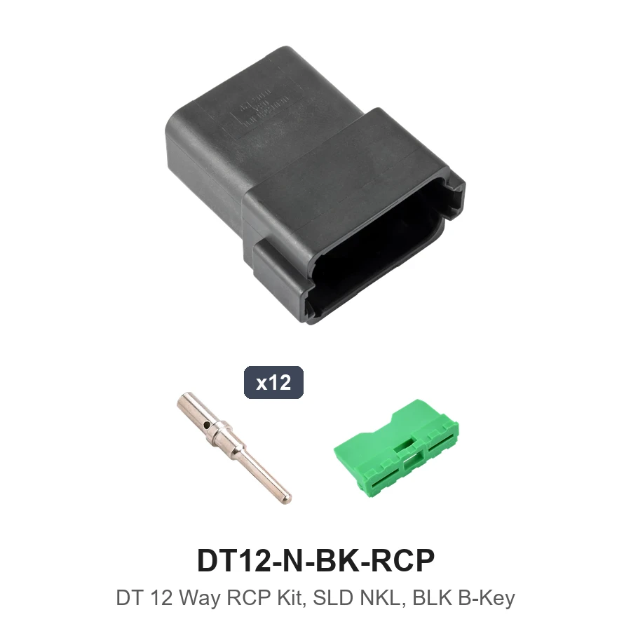 DT 12 Way Kit Solid Nickel Black Recep - DT12-N-BK-RCP