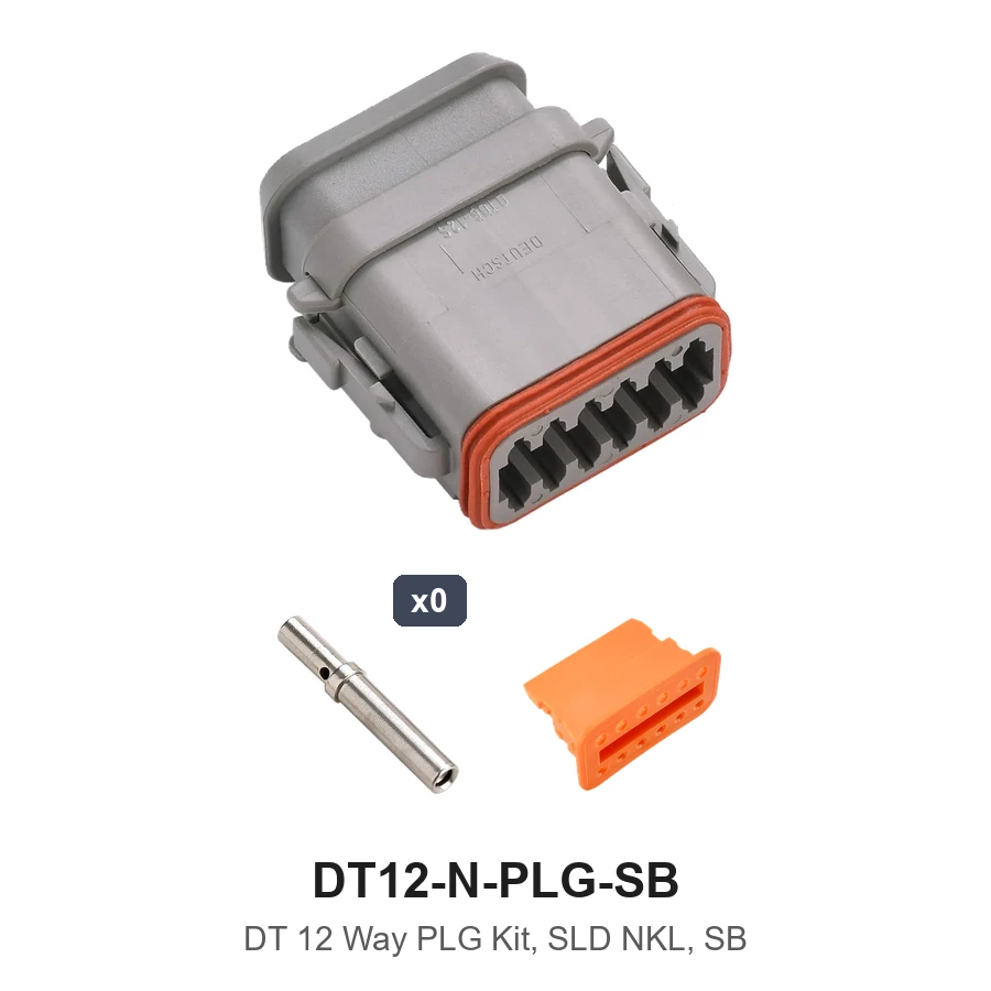 DT 12 Way Kit Solid Nickel Plug SB - DT12-N-PLG-SB