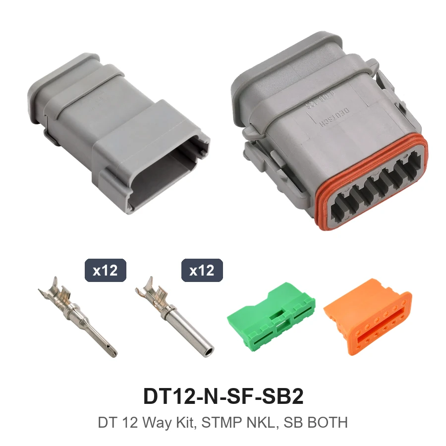 DT 12 Way Kit, STMP NKL, SB Both - DT12-N-SF-SB2
