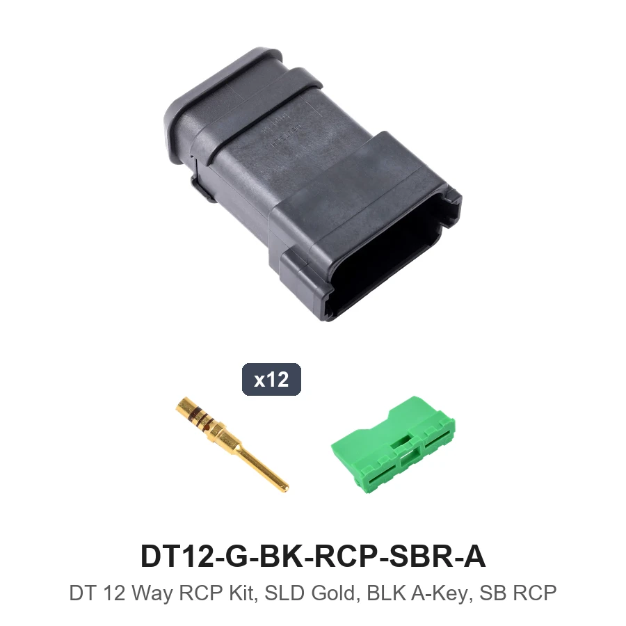 DT 12 Way RCP Kit, SLD Gold, BLK A-KEY, SB RCP - DT12-G-BK-RCP-SBR-A