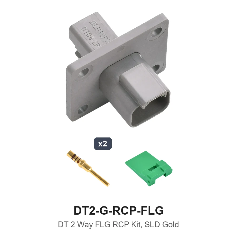 DT 2 Way Flanged Kit Solid Gold Recep - DT2-G-RCP-FLG