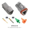 DT 3 Pin Conn Kit Solid Gold 16-14 - DT3-G-14