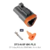 DT 3 Pin Plug Kit Stamped Nickel Black - DT3-N-SF-BK-PLG