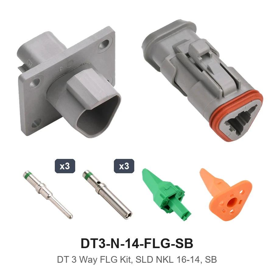 DT 3 Way FLG Kit, SLD NKL 16-14, SB - DT3-N-14-FLG-SB