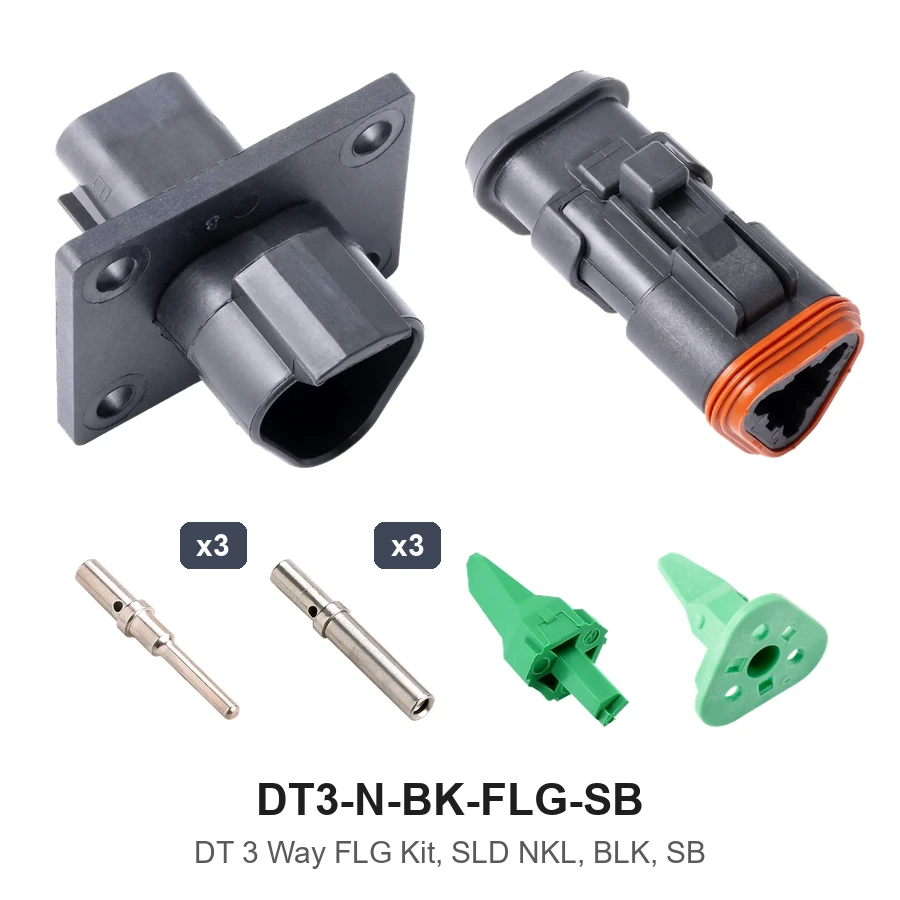 DT 3 Way FLG Kit, SLD NKL, BLK, SB - DT3-N-BK-FLG-SB