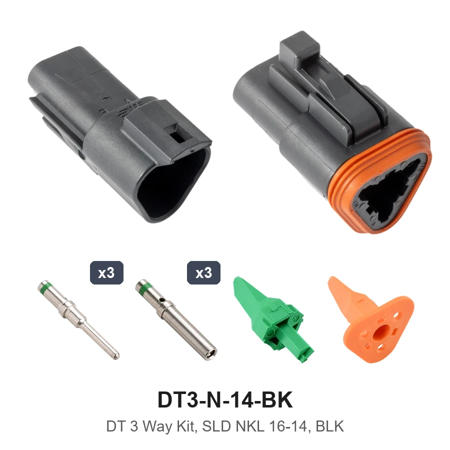 DT 3 Way Kit, SLD NKL 16-14, BLK - DT3-N-14-BK