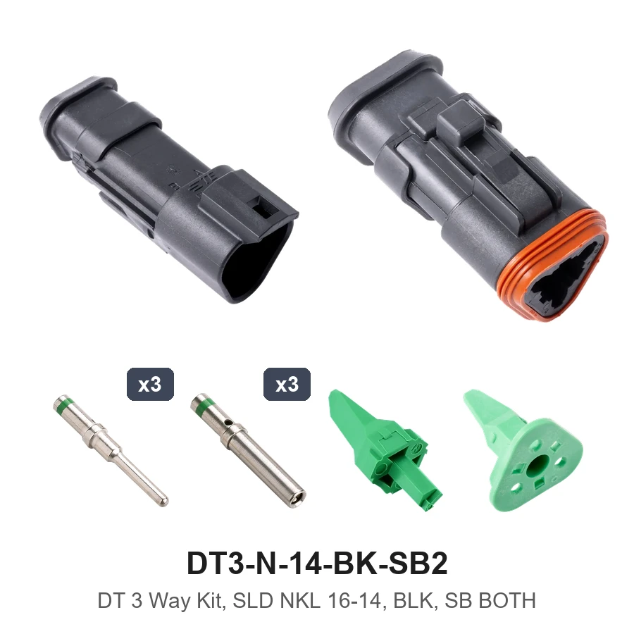 DT 3 Way Kit, SLD NKL 16-14, BLK, SB Both - DT3-N-14-BK-SB2