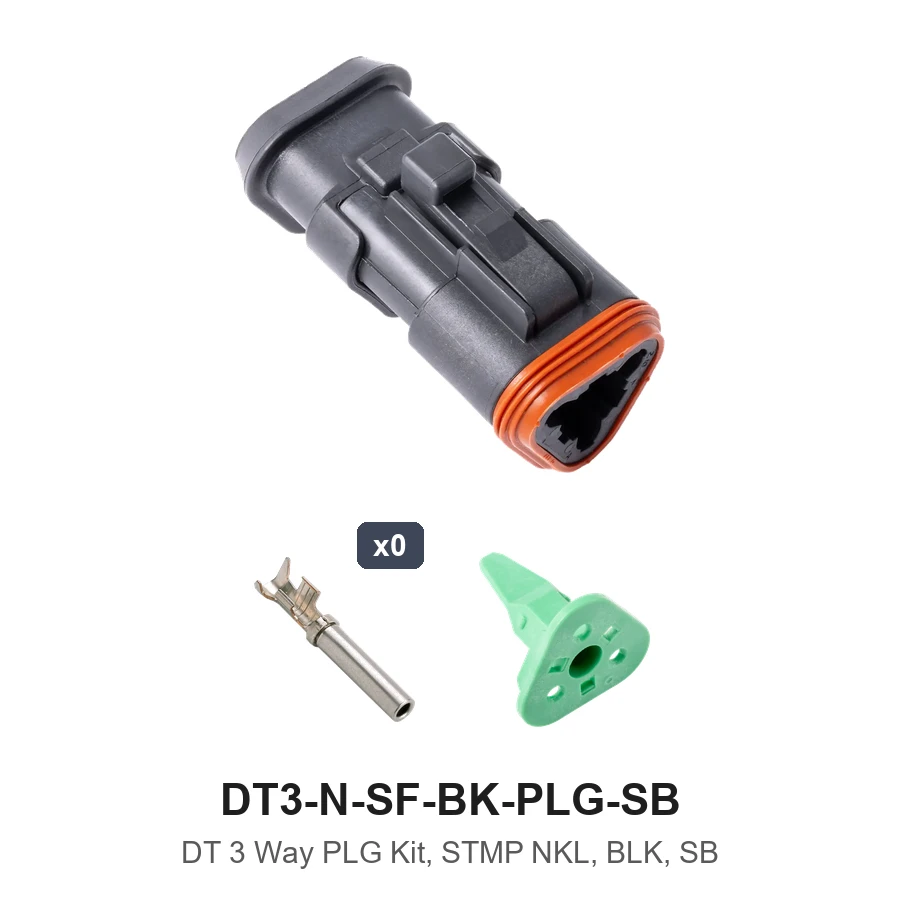 DT 3 Way PLG Kit, STMP NKL, BLK, SB - DT3-N-SF-BK-PLG-SB