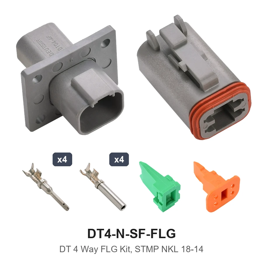 DT 4 Way Flanged Kit Stamped Nickel - DT4-N-SF-FLG