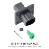 DT 4 Way FLG RCP Kit, SLD NKL 16-14, BLK - DT4-N-14-BK-RCP-FLG