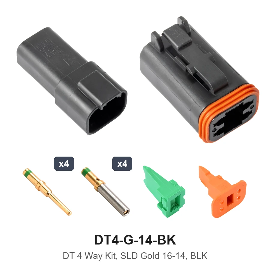 DT 4 Way Kit Solid Gold 16-14 Black - DT4-G-14-BK