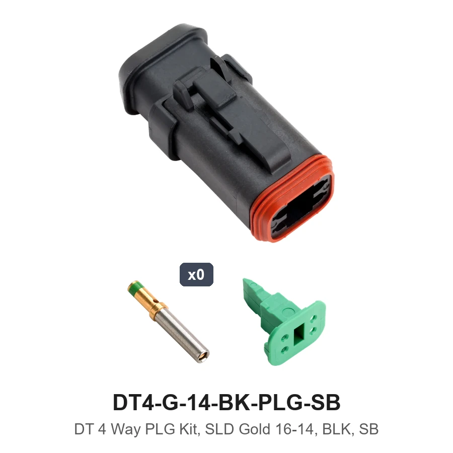 DT 4 Way PLG Kit, SLD Gold 16-14, BLK, SB - DT4-G-14-BK-PLG-SB
