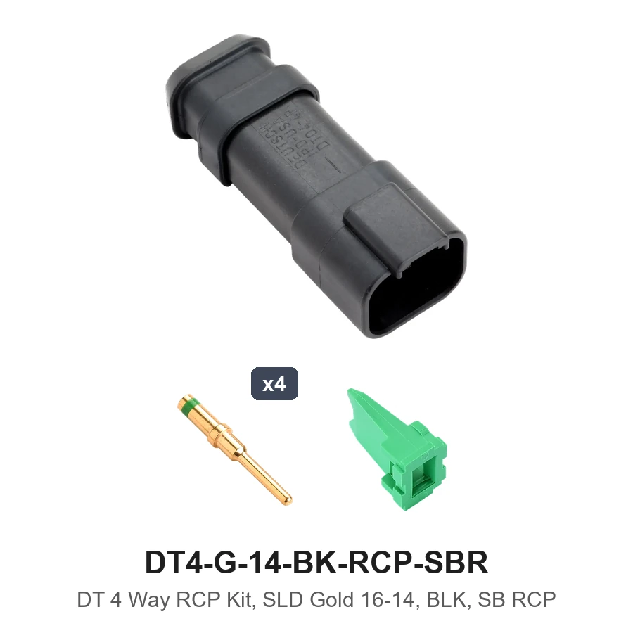 DT 4 Way RCP Kit, SLD Gold 16-14, BLK, SB RCP - DT4-G-14-BK-RCP-SBR
