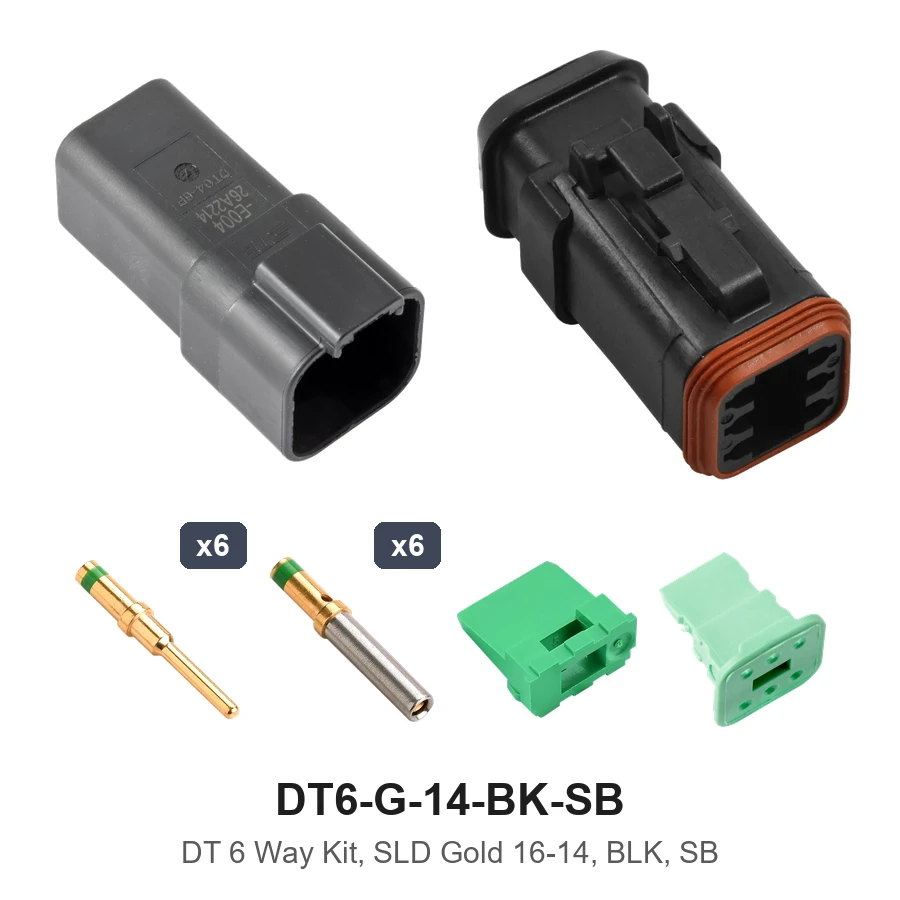 DT 6 Way Kit, SLD Gold 16-14, BLK, SB - DT6-G-14-BK-SB