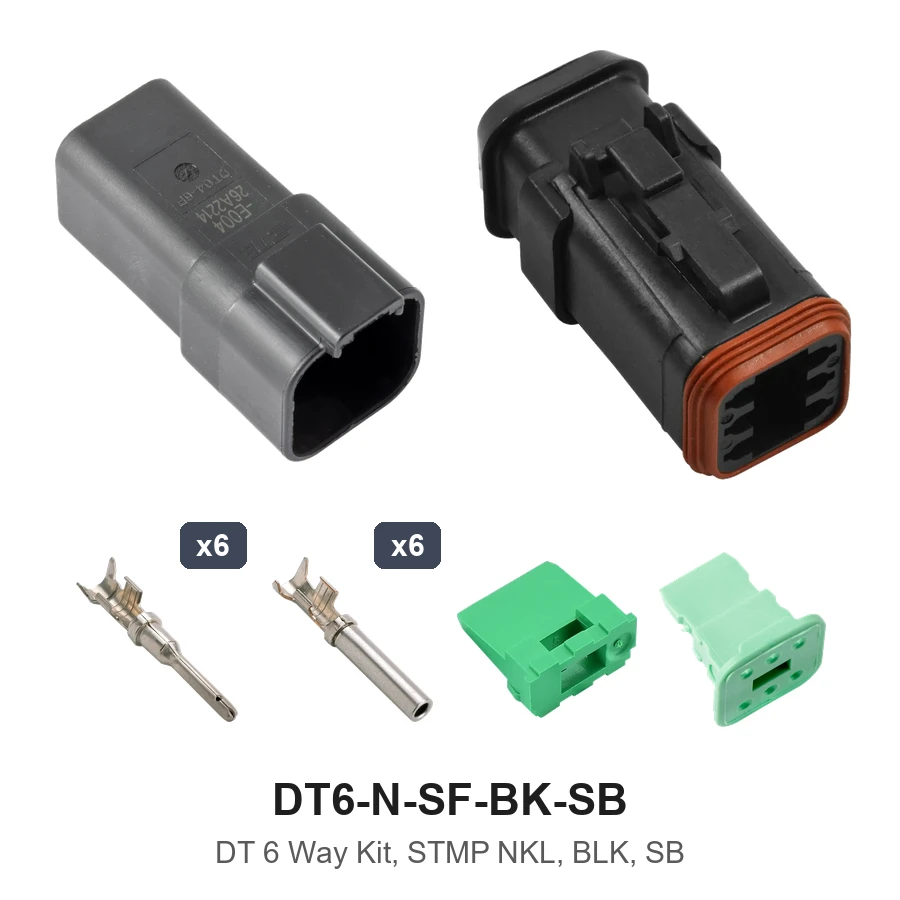 DT 6 Way Kit, STMP NKL, BLK, SB - DT6-N-SF-BK-SB