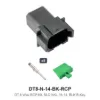 DT 8 Pin Receptacle Conn Kit Nickel 16-14 Solid Black - DT8-N-14-BK-RCP