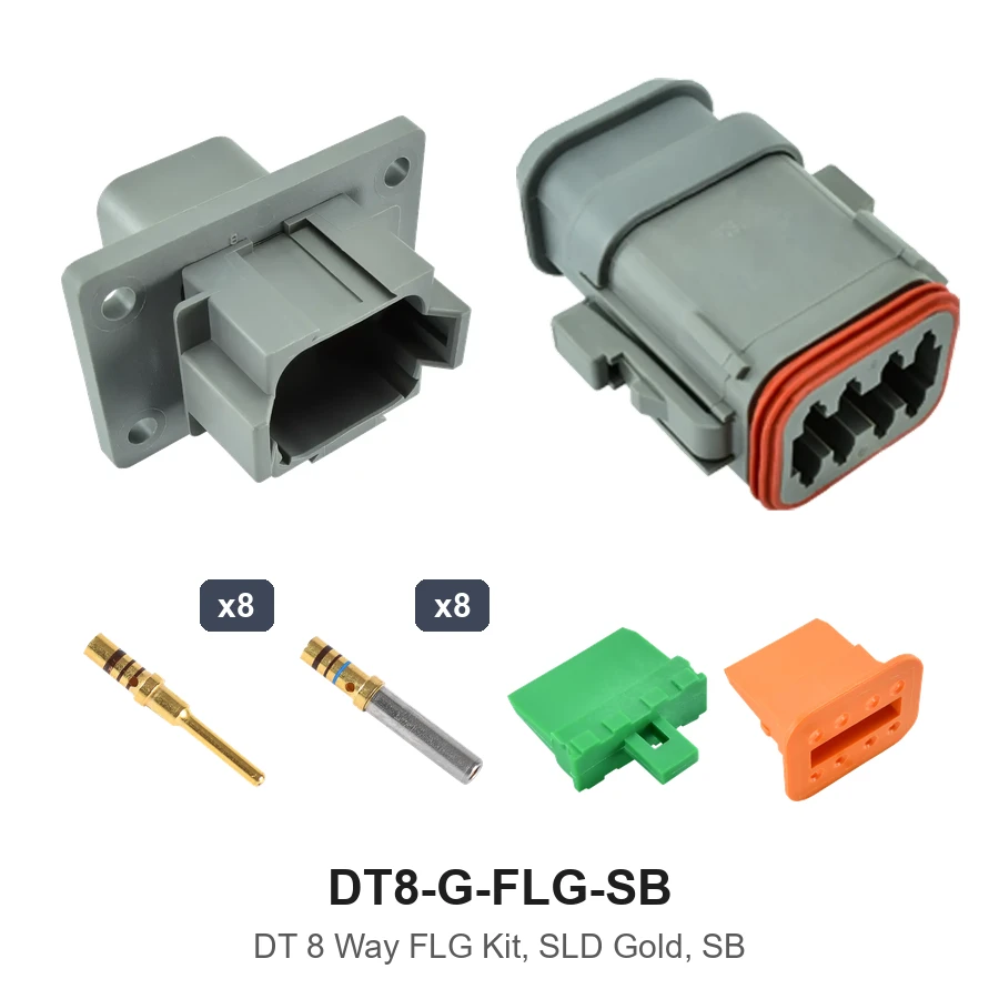 DT 8 Way FLG Kit, SLD Gold, SB - DT8-G-FLG-SB