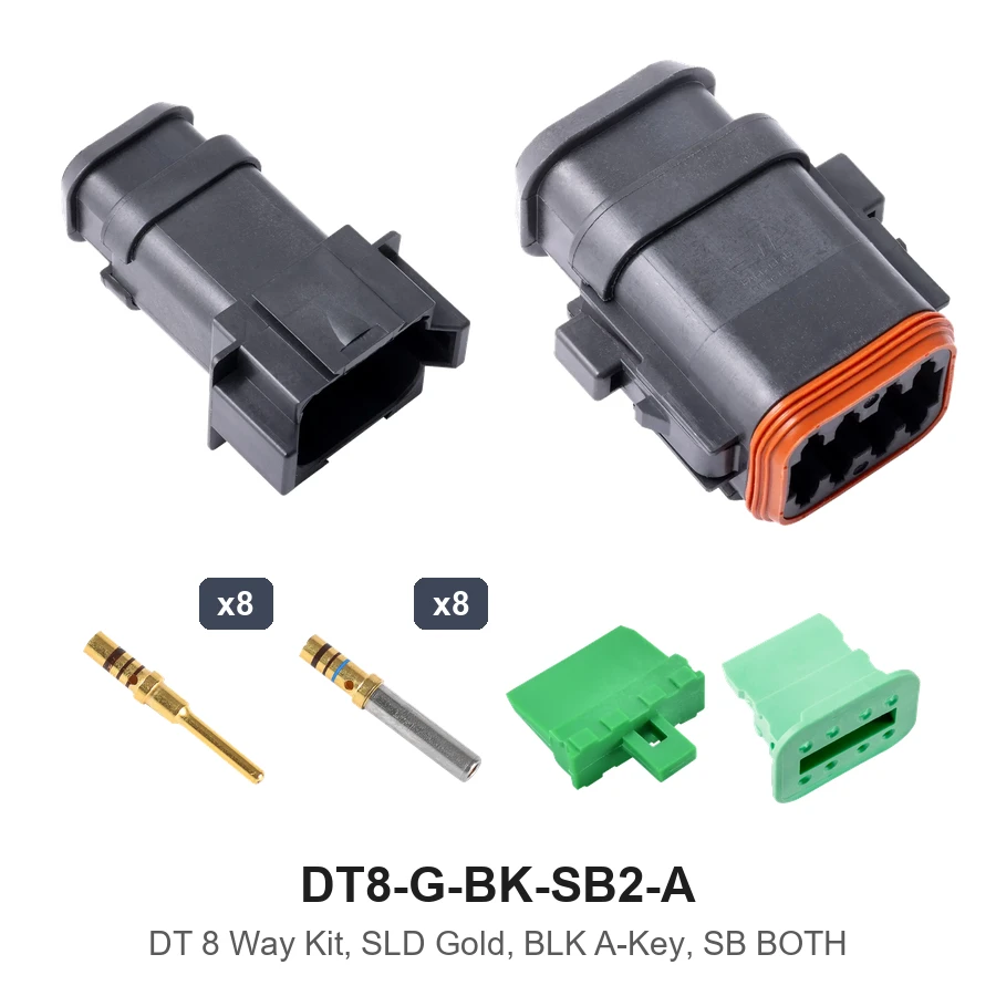 DT 8 Way Kit, SLD Gold, BLK A-KEY, SB Both - DT8-G-BK-SB2-A