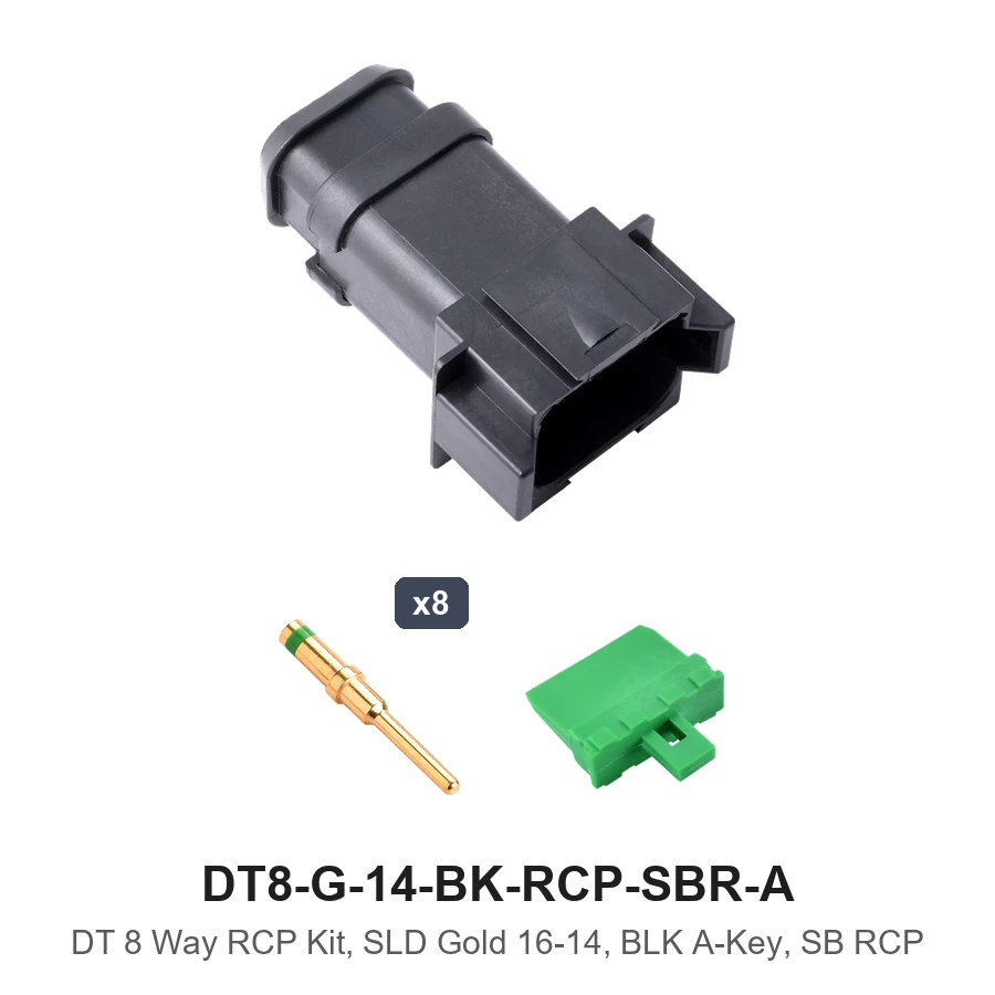 DT 8 Way RCP Kit, SLD Gold 16-14, BLK A-KEY, SB RCP - DT8-G-14-BK-RCP-SBR-A
