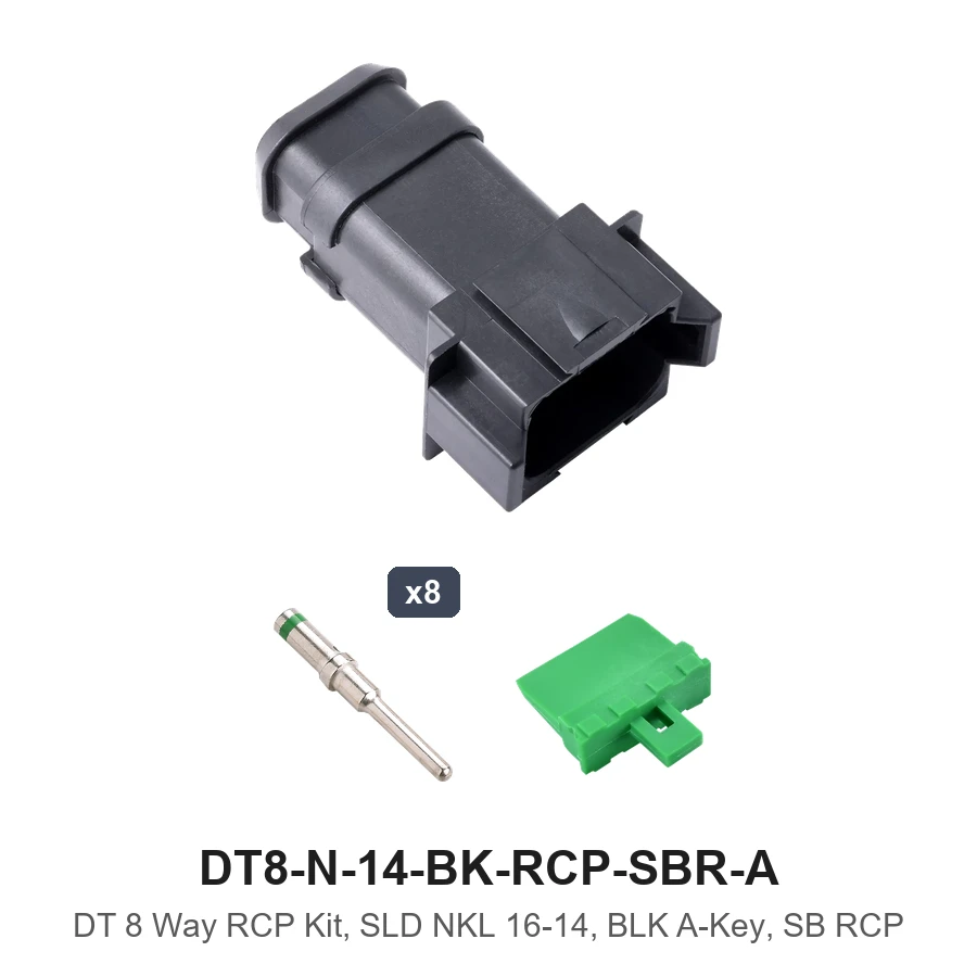 DT 8 Way RCP Kit, SLD NKL 16-14, BLK A-KEY, SB RCP - DT8-N-14-BK-RCP-SBR-A